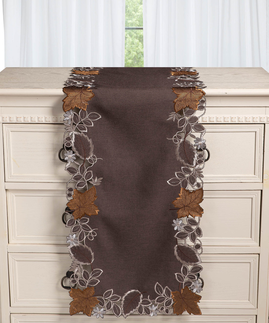 19315kafe Τραβέρσα 19315 (38cm x 172cm) καφέ SilkFashion - Image 1