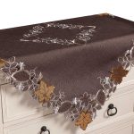 Τραπεζοκαρέ 19315 (130cm x 130cm) καφέ SilkFashion