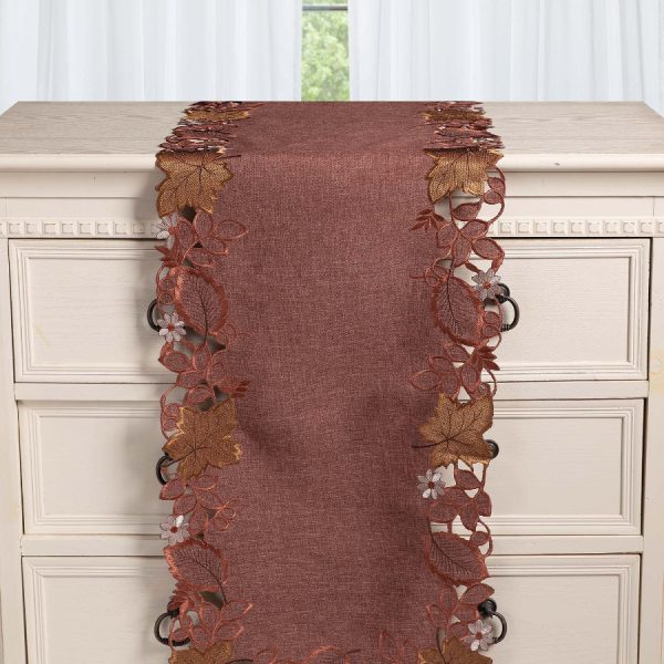 Τραβέρσα 19315 (38cm x 172cm) κεραμιδί SilkFashion