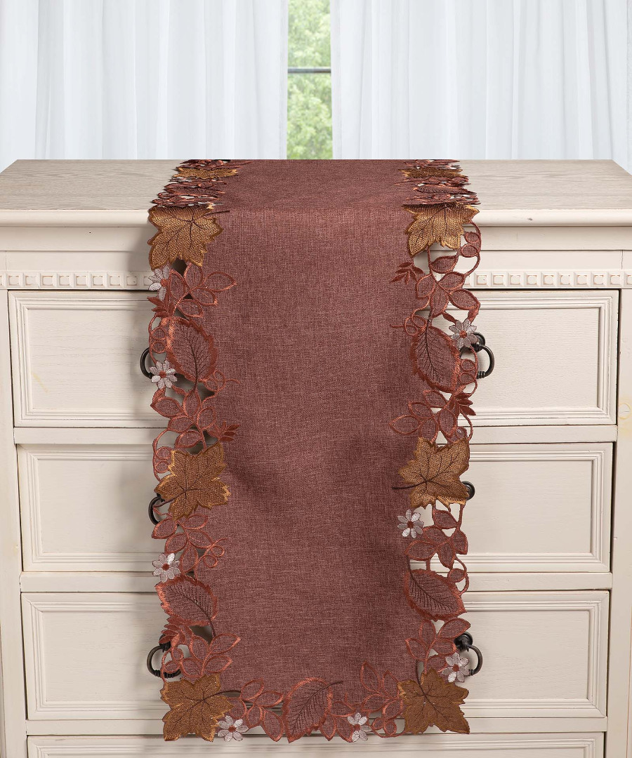 19315keramidi Τραβέρσα 19315 (38cm x 172cm) κεραμιδί SilkFashion - Image 1