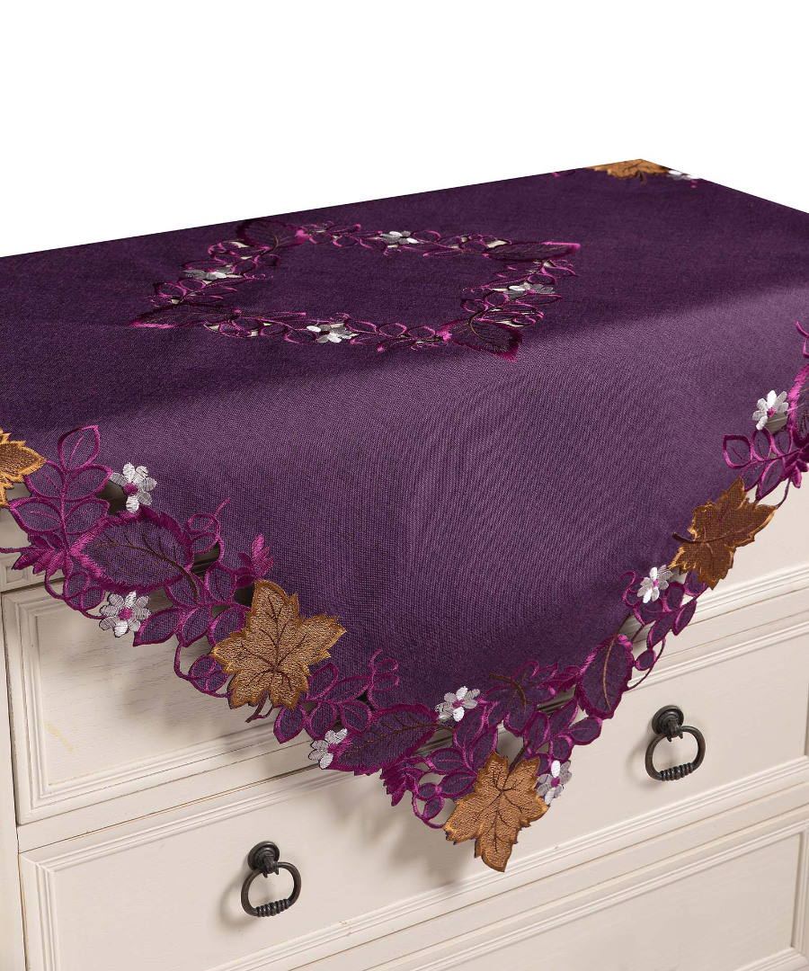 19315movb Τραπεζοκαρέ 19315 (130cm x 130cm) μώβ SilkFashion - Image 1