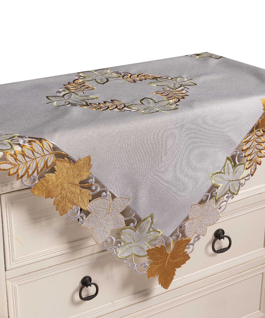 19612gkrib-1 Καρέ 19612 (85cm x 85cm) γκρί SilkFashion - Image 1