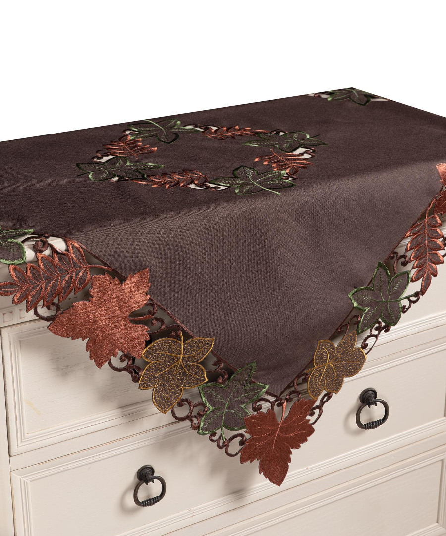 19612kafeb Τραβέρσα 19612 (38cm x 172cm) καφέ SilkFashion - Image 1