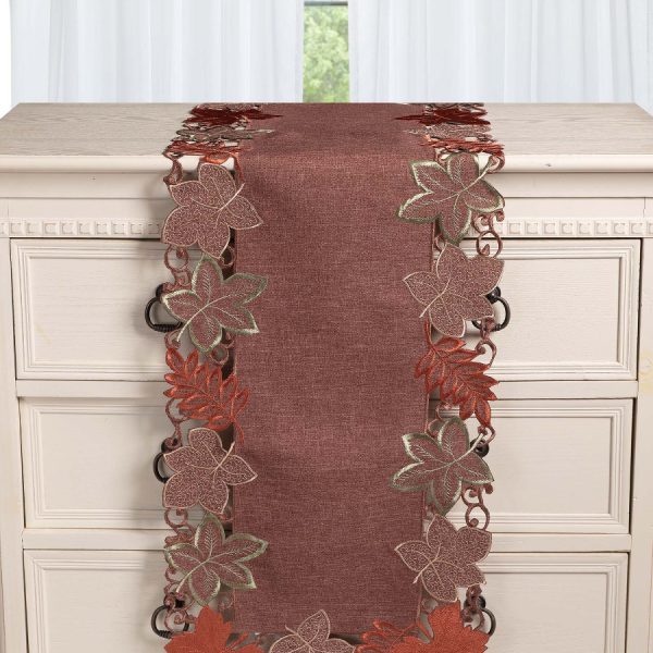 Τραβέρσα 19612 (38cm x 172cm) κεραμιδί SilkFashion