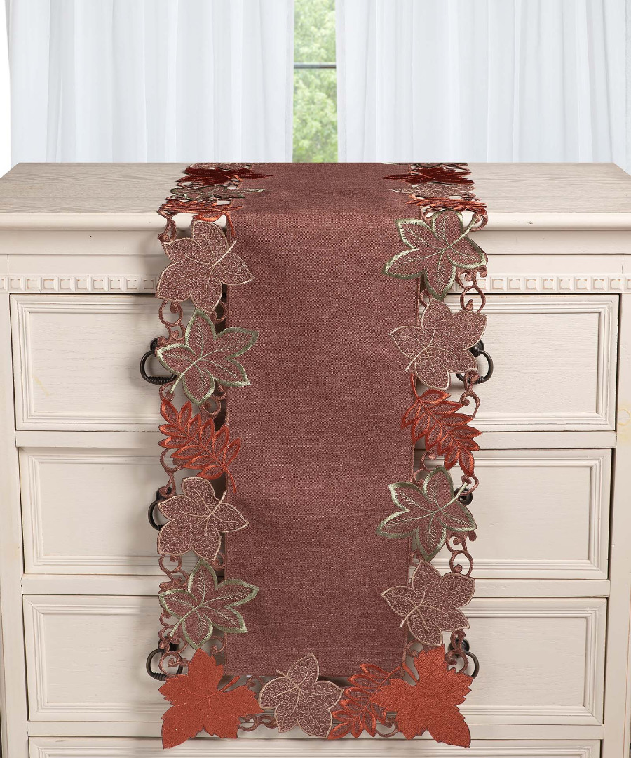 19612keramidi Τραβέρσα 19612 (38cm x 172cm) κεραμιδί SilkFashion - Image 1