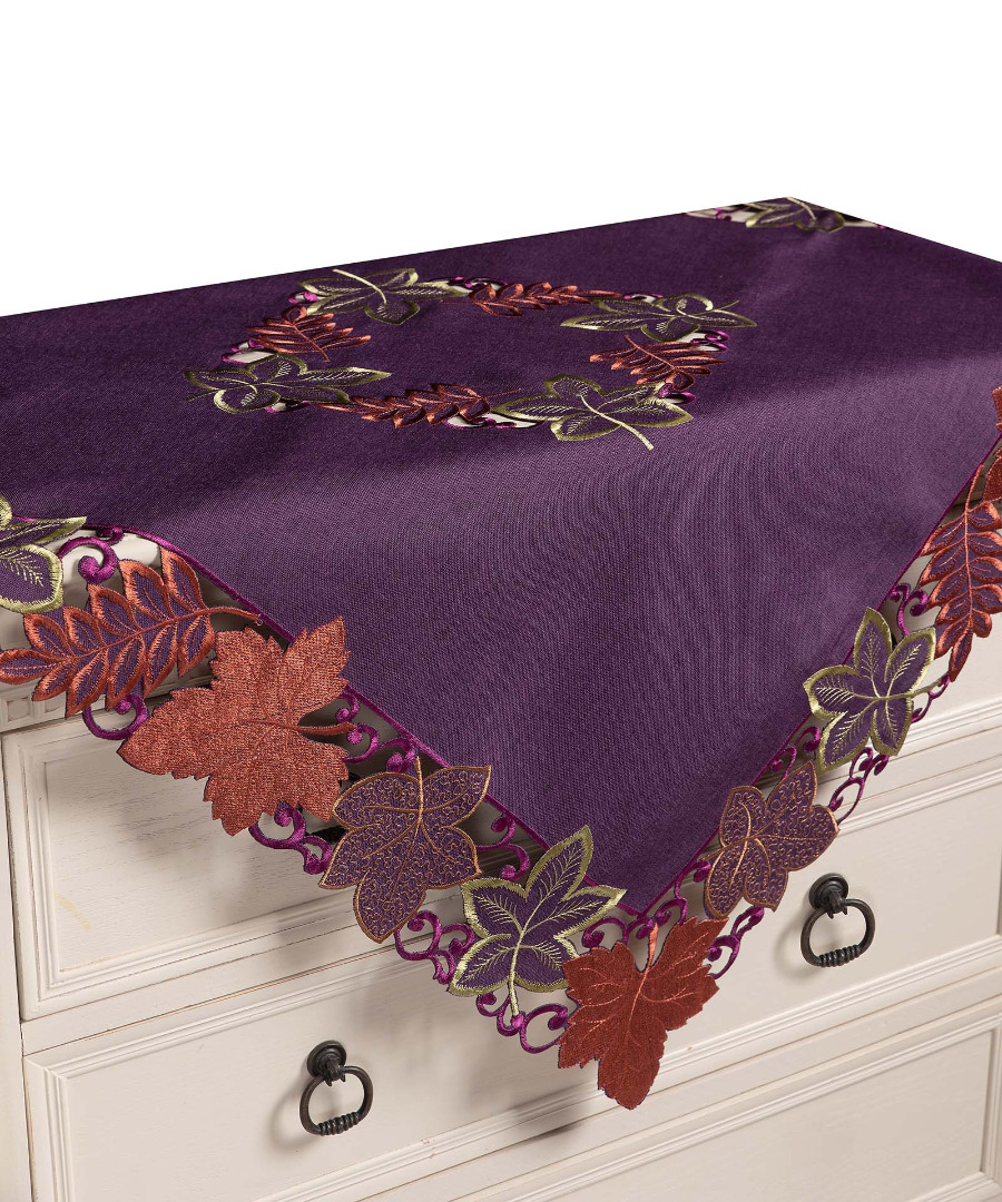 19612movb Τραπεζοκαρέ 19612 (130cm x 130cm) μώβ SilkFashion - Image 1