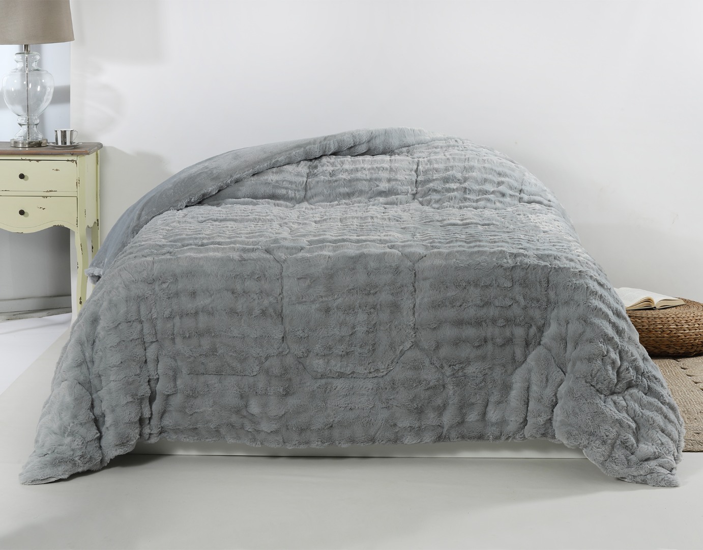 2-14 Κουβερτοπάπλωμα burble (240cm x 260cm) γκρί SilkFashion - Image 1