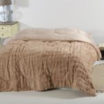 Κουβερτοπάπλωμα burble (170cm x 240cm) ανοιχτό καφέ SilkFashion