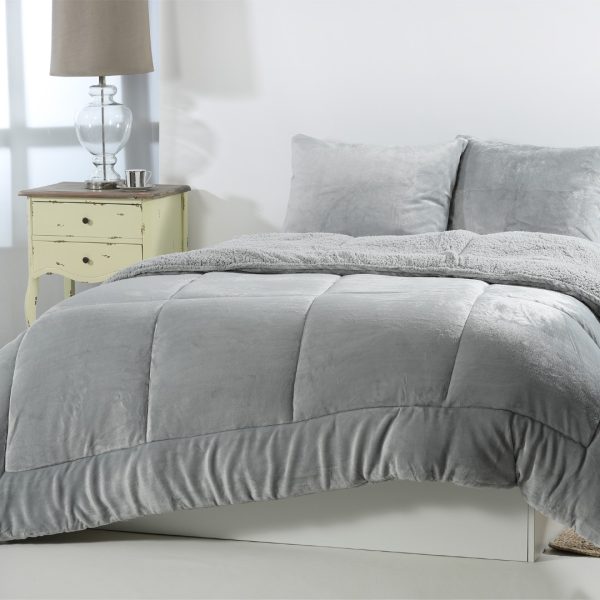 Κουβερτοπάπλωμα solid (240cm x 260cm) silver grey SilkFashion