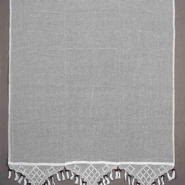 κουρτίνα 2003/1 (130cm x 240cm) λευκή με τιράντα SilkFashion