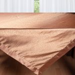 Σατέν τραπεζομάντηλο 2009 λουλούδι (160cm x 260cm) καφέ SilkFashion