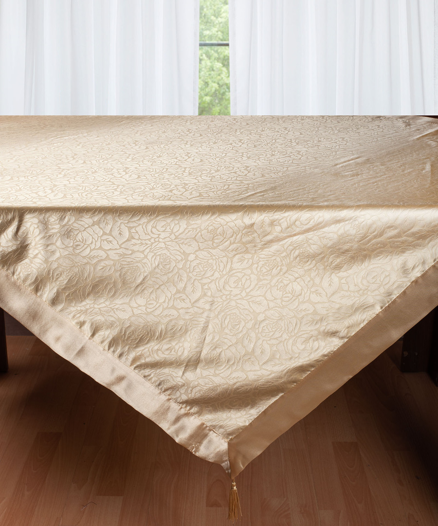 2009louloudixryso-5 Σατέν καρέ 2009 λουλούδι (80cm x 80cm) χρυσό SilkFashion - Image 1