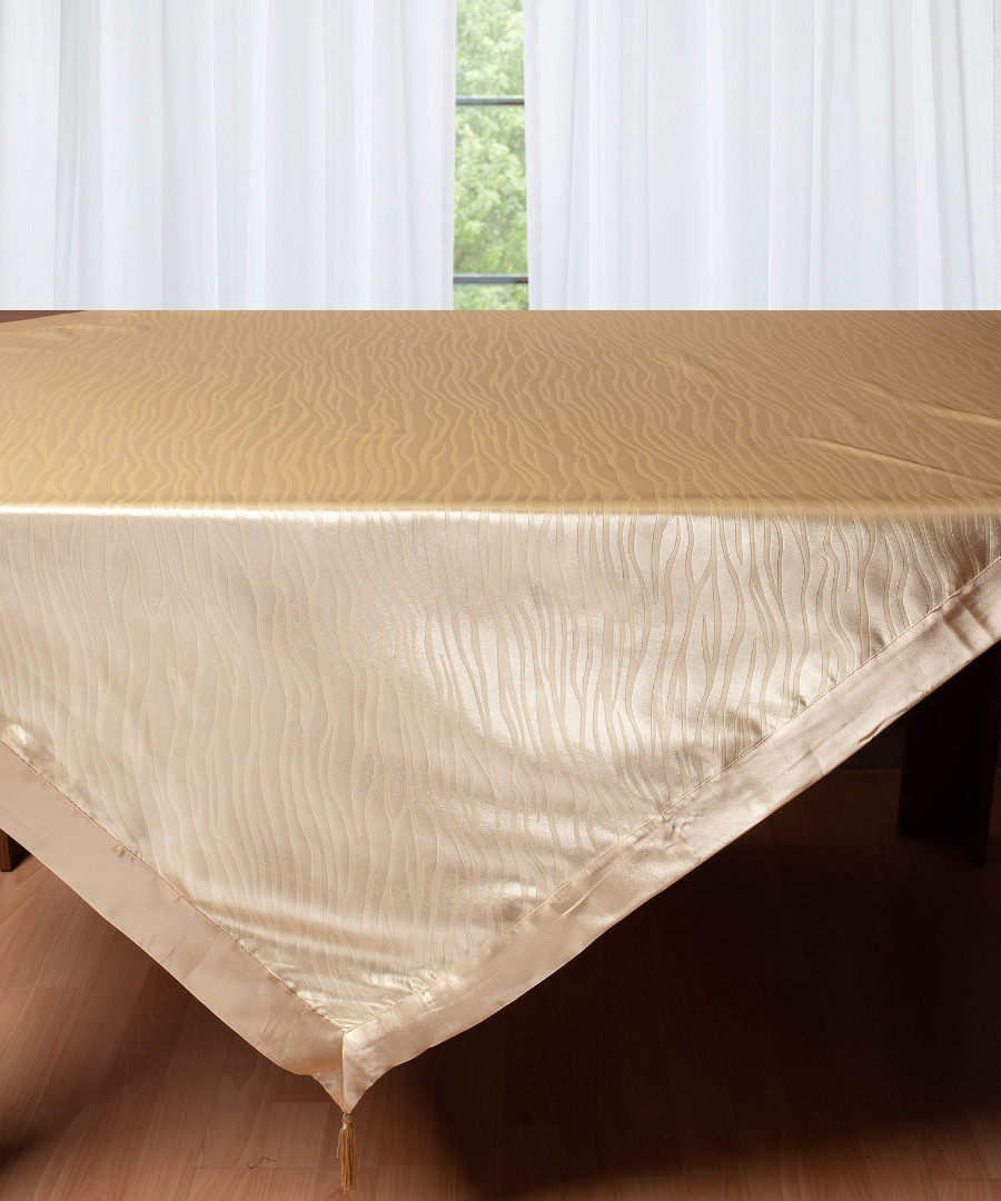2009xryso-2 Σατέν τραπεζομάντηλο 2009 (130cm x 160cm) χρυσό SilkFashion - Image 1