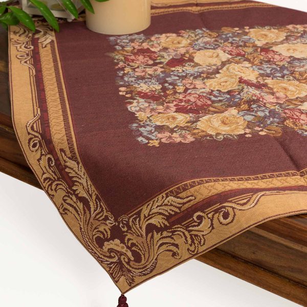 τραπεζοκαρέ  (140cm X 140cm)  2061 μπορντώ SilkFashion