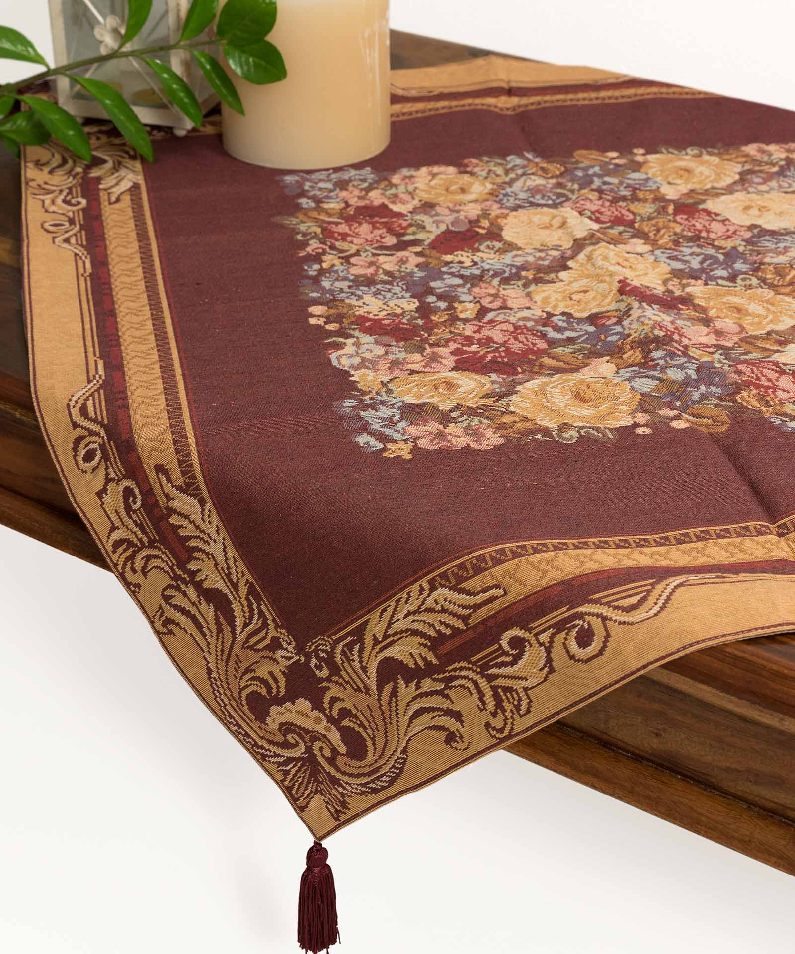 2061bornto-3 τραπεζοκαρέ (140cm X 140cm) 2061 μπορντώ SilkFashion - Image 1