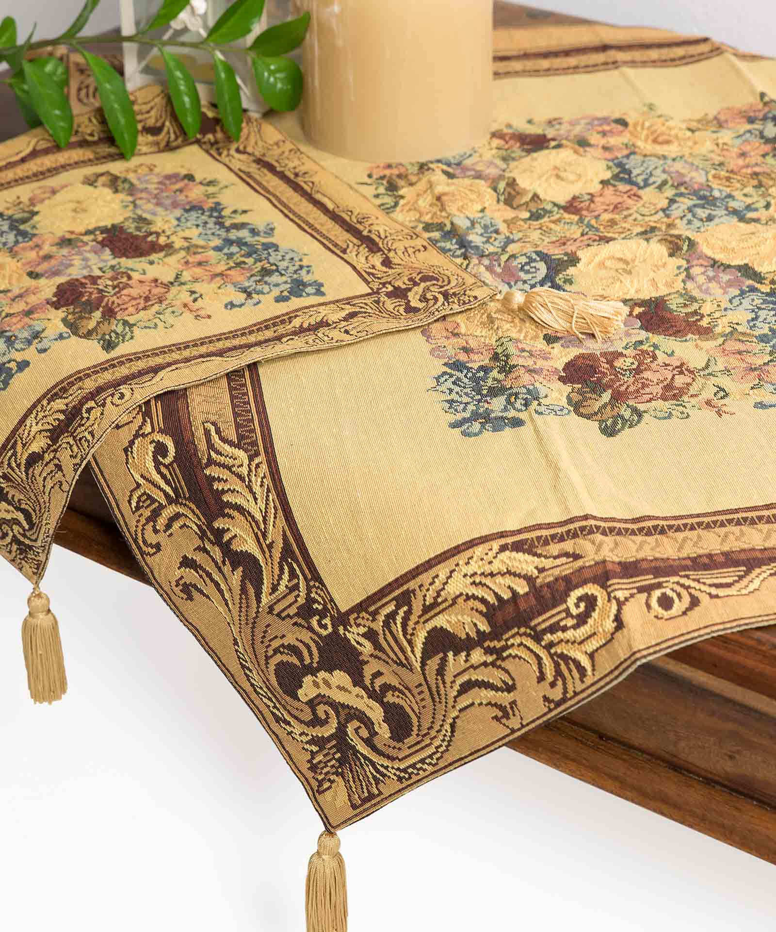 2061xryso-3 τραπεζοκαρέ (140cm X 140cm) 2061 χρυσό SilkFashion - Image 1