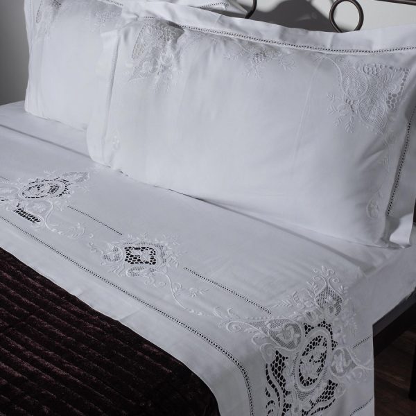 ΧΕΙΡΟΠΟΙΗΤΟ ΚΟΦΤΟ ΣΕΝΤΟΝΙ 2105 ΤΕΣΣΑΡΩΝ ΤΕΜΑΧΙΩΝ (225CM X 270CM) ΛΕΥΚΟ SilkFashion