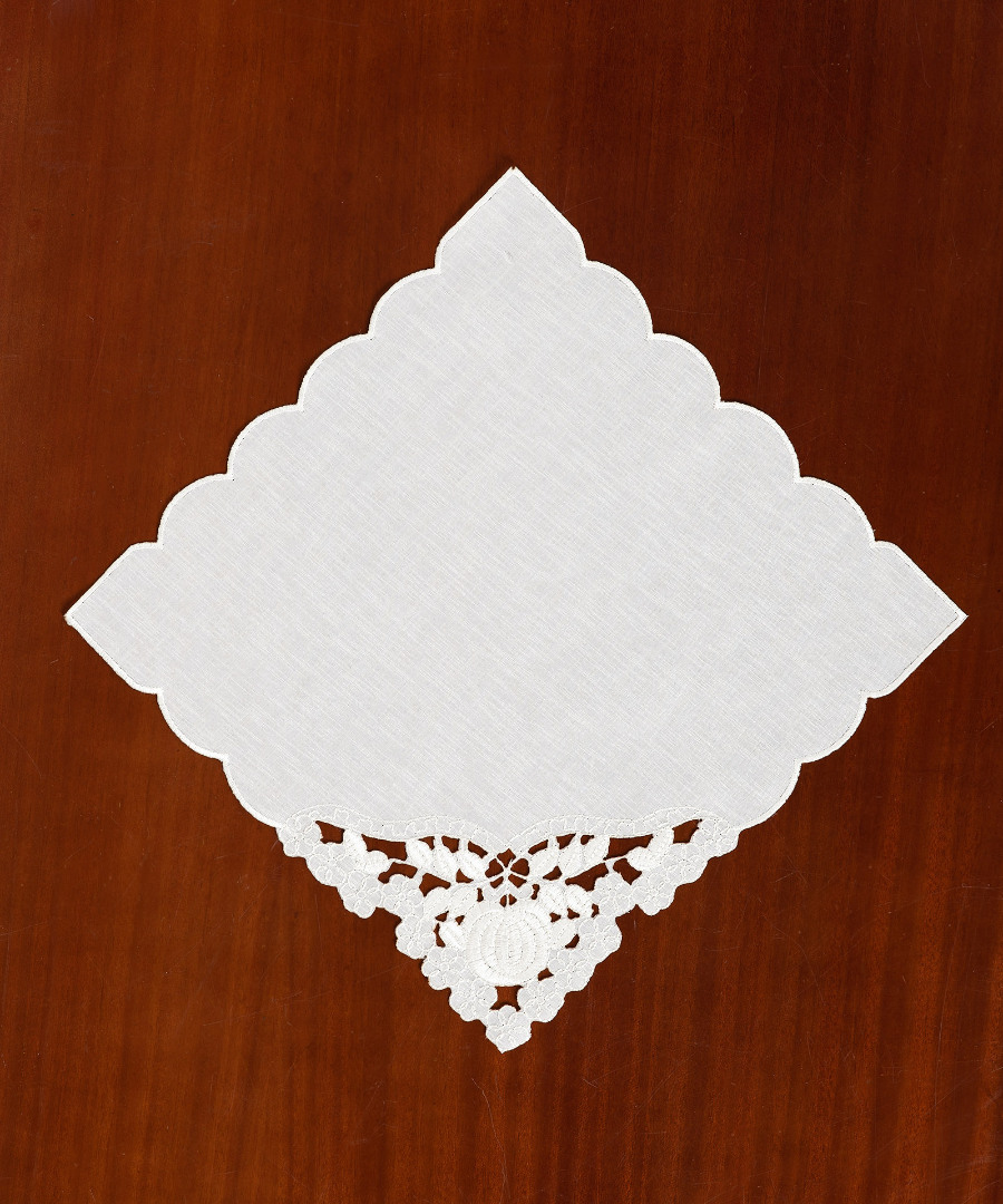 224w Πετσετάκια γωνίες 12 τεμάχια (30cm x 30cm) 224 Λευκό SilkFashion - Image 1