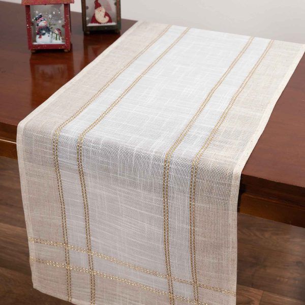 χριστουγεννιάτικο τραπεζοκαρέ (140cm x 140cm) 2448 ivory SilkFashion