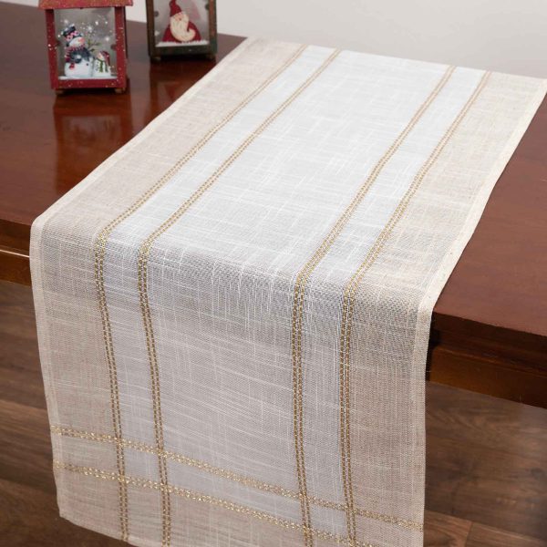 χριστουγεννιάτικο τραπεζομάντηλο (160cm x 220cm) 2448 ivory SilkFashion