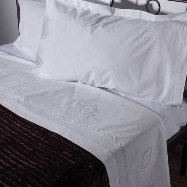 ΧΕΙΡΟΠΟΙΗΤΟ ΣΕΝΤΟΝΙ 2471 ΤΡΙΩΝ ΤΕΜΑΧΙΩΝ (225CM X 270CM) ΛΕΥΚΟ SilkFashion