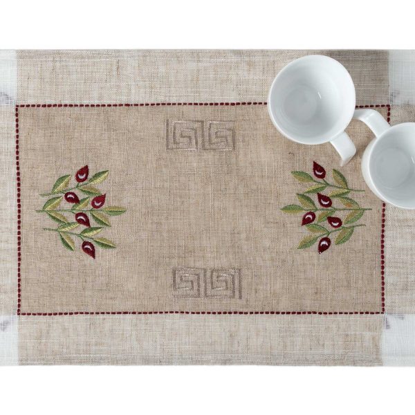 Ντουζίνες (12 τεμάχια) σουπλά 2625 (35cm x 45cm) κόκκινη ελιά SilkFashion