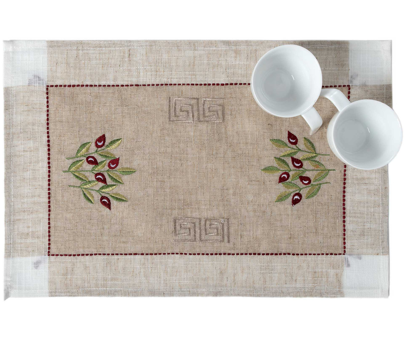 2625kokkino1-6 Ντουζίνες (12 τεμάχια) σουπλά 2625 (35cm x 45cm) κόκκινη ελιά SilkFashion - Image 1