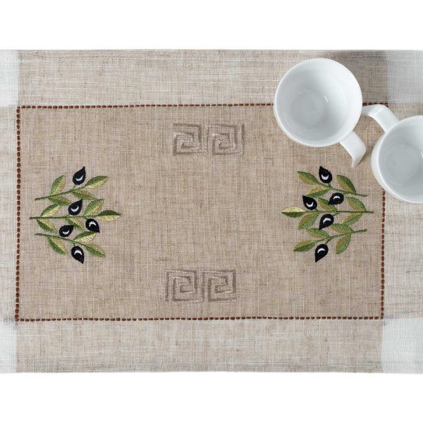 Ντουζίνες (12 τεμάχια) σουπλά 2625 (35cm x 45cm) μαύρη ελιά SilkFashion