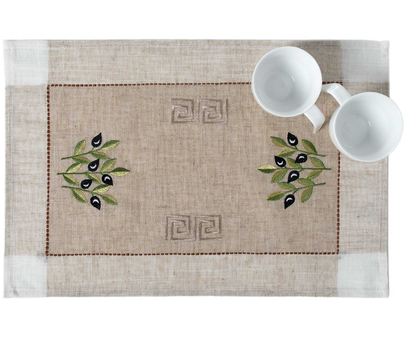 2625mavro1-5 Ντουζίνες (12 τεμάχια) σουπλά 2625 (35cm x 45cm) μαύρη ελιά SilkFashion - Image 1