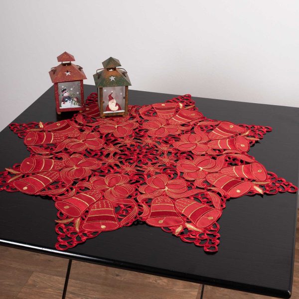 χριστουγεννιάτικο διακοσμητικό τραπεζοκαρέ (140cm x 140cm) 262 star SilkFashion