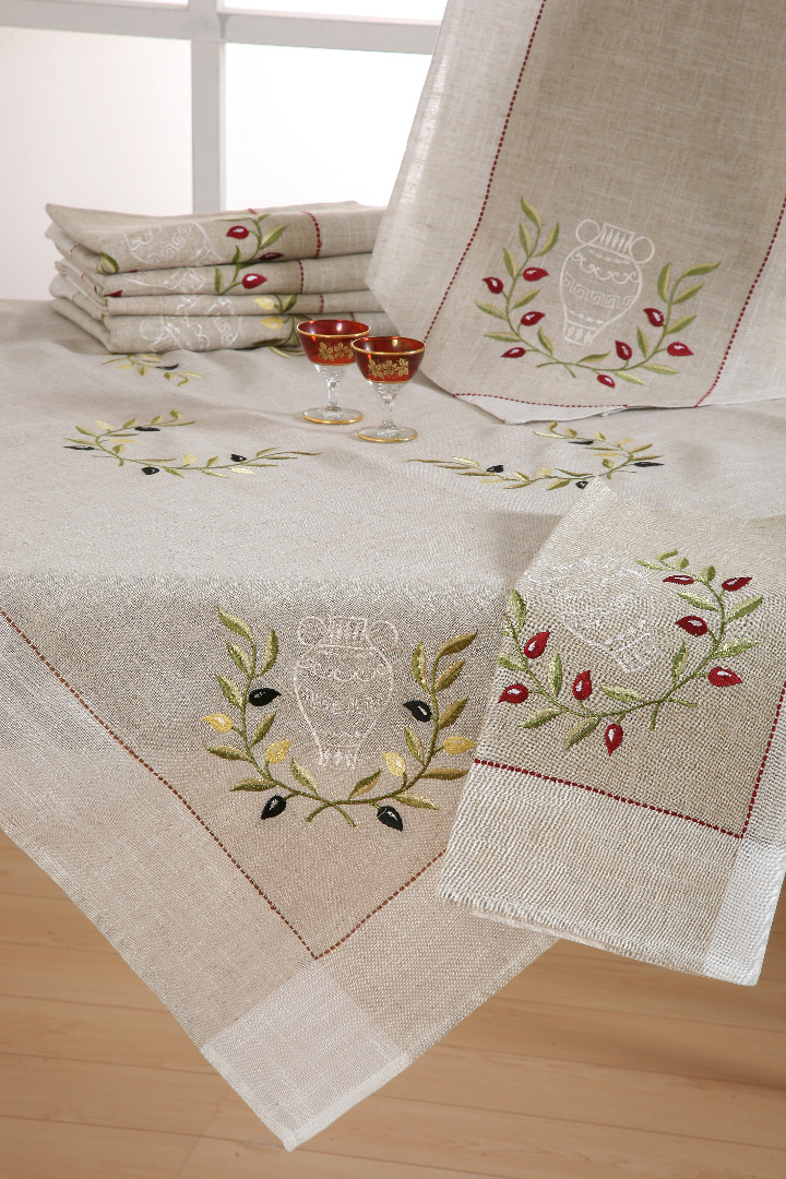 2630-5 Καρέ 2630 (60cm x 60cm) κίτρινη ελιά SilkFashion - Image 1