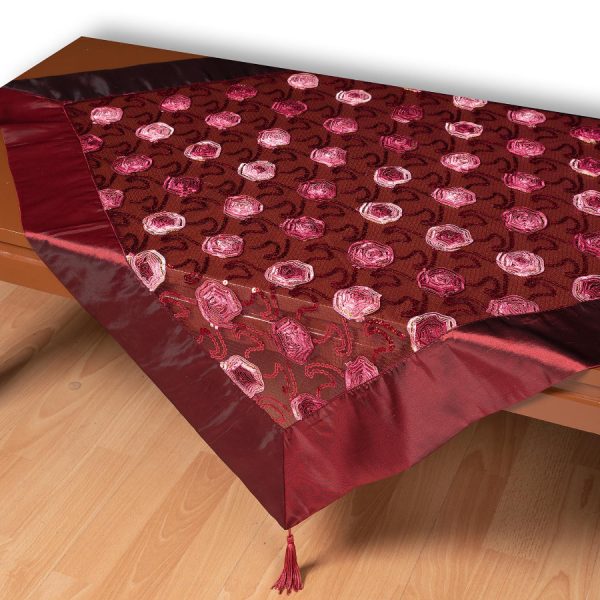 Τούλινο καρέ 264-17 (85cm x 85cm) μπορντώ SilkFashion