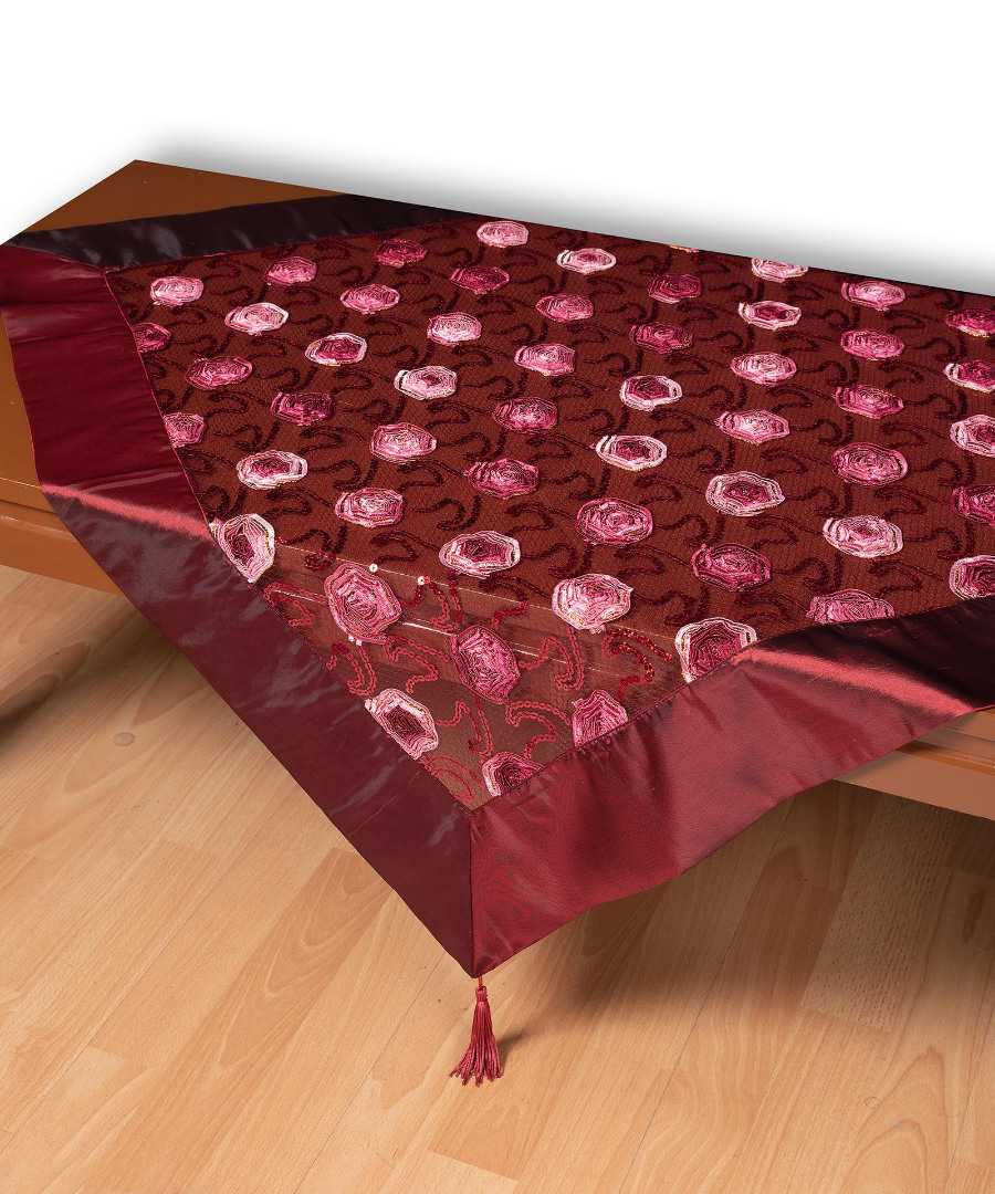 264-17bornto-1 Τούλινο καρέ 264-17 (85cm x 85cm) μπορντώ SilkFashion - Image 1