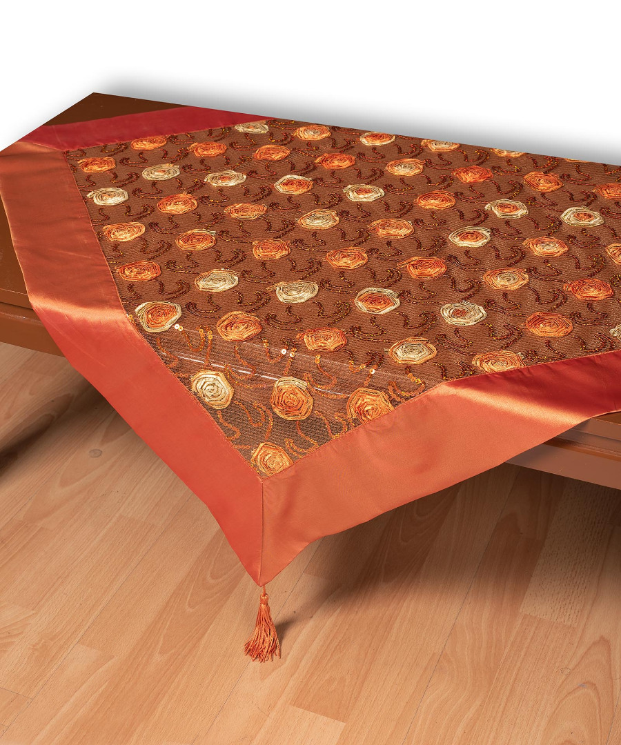 264-17portokali-1 Τούλινο καρέ 264-17 (85cm x 85cm) πορτοκαλί SilkFashion - Image 1