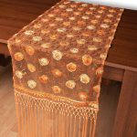 Τούλινη καρέ τραβέρσα 264-17 (50cm x 200cm) πορτοκαλί SilkFashion