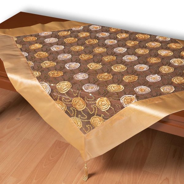 Τούλινο καρέ 264-17 (85cm x 85cm) χρυσό SilkFashion