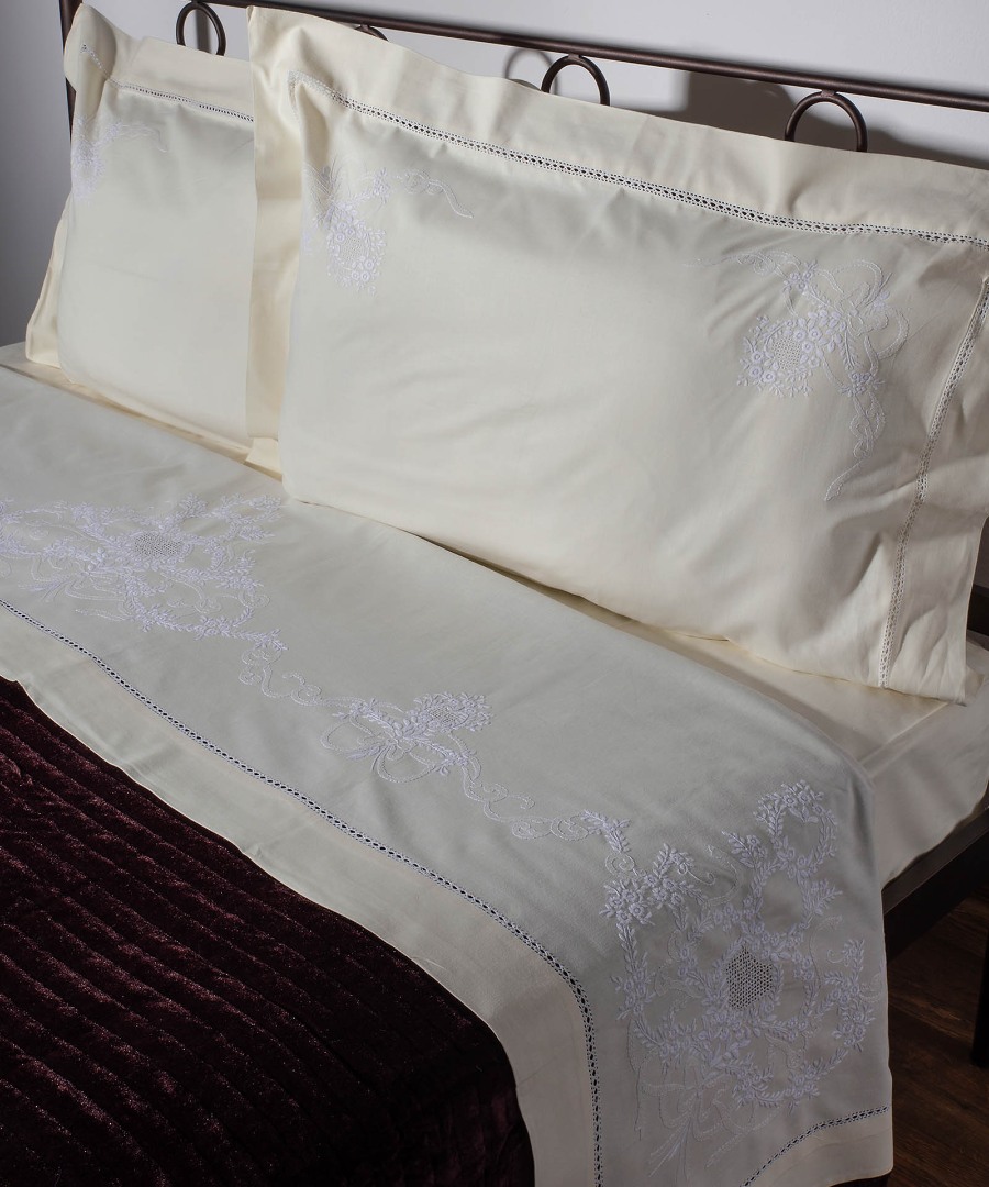 2827kitrino ΧΕΙΡΟΠΟΙΗΤΟ ANEBATO ΣΕΝΤΟΝΙ 2827 ΤΕΣΣΑΡΩΝ ΤΕΜΑΧΙΩΝ (225CM X 270CM) ΚΙΤΡΙΝΟ SilkFashion - Image 1