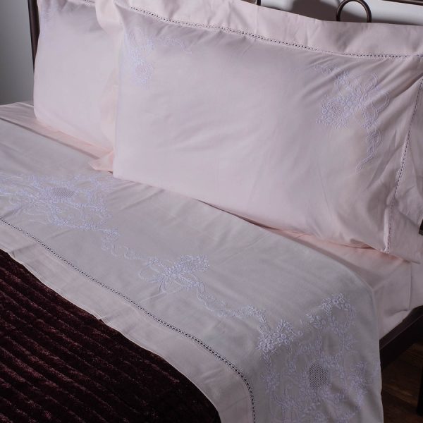 ΧΕΙΡΟΠΟΙΗΤΟ ANEBATO ΣΕΝΤΟΝΙ 2827 ΤΕΣΣΑΡΩΝ ΤΕΜΑΧΙΩΝ (225CM X 270CM) ΡΟΖ SilkFashion