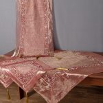 Σετ 4 τεμαχίων (100cm x 100cm, 50cm x 120cm, 2x40cm x 40cm) 2956 Ροδί SilkFashion