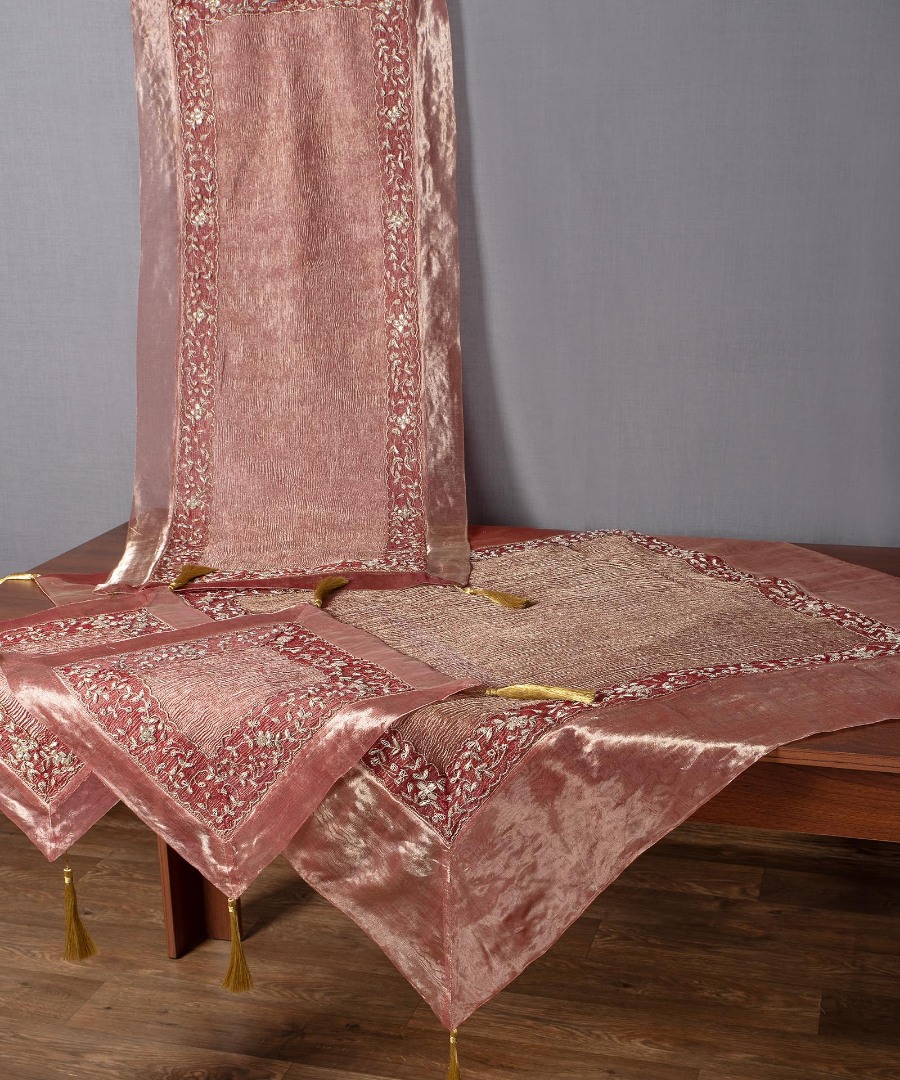 2956rodi Σετ 4 τεμαχίων (100cm x 100cm, 50cm x 120cm, 2x40cm x 40cm) 2956 Ροδί SilkFashion - Image 1