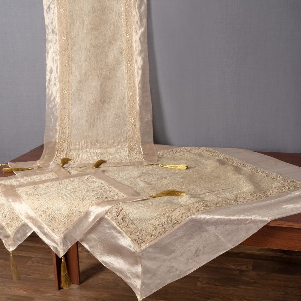 Σετ 4 τεμαχίων (100cm x 100cm, 50cm x 120cm, 2x40cm x 40cm) 2956 Χρυσό SilkFashion