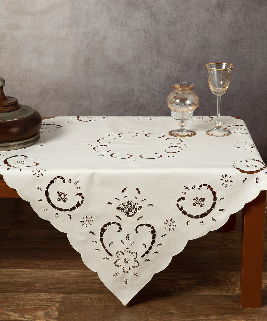 3000-1 Καρέ κοφτό 3000-1 (90cm x 90cm) Μπέζ SilkFashion - Image 1