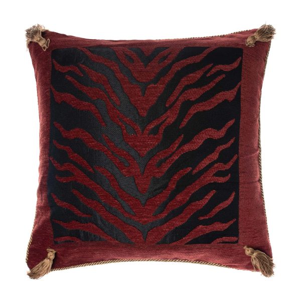 ΜΑΞΙΛΑΡΟΘΗΚΗ  306 (45cm x 45 cm) μαυροκόκκινο SilkFashion