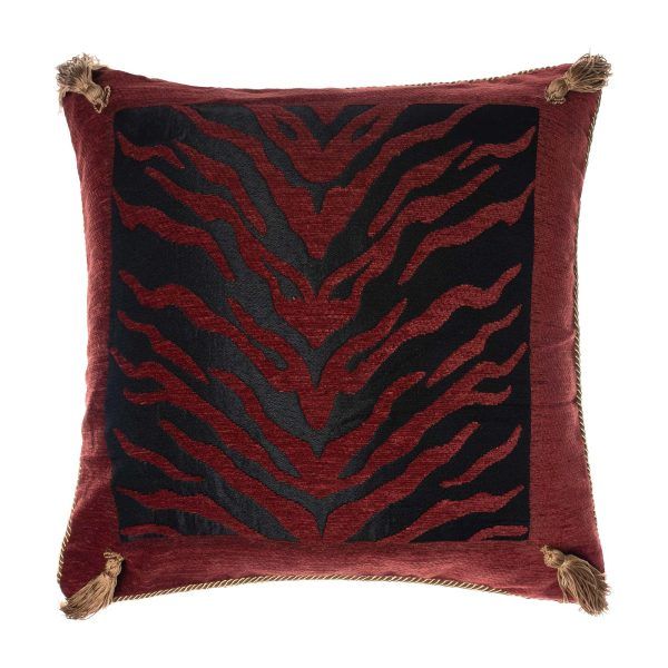 ΜΑΞΙΛΑΡΟΘΗΚΗ  306 (65cm x 65 cm) μαυροκόκκινο SilkFashion