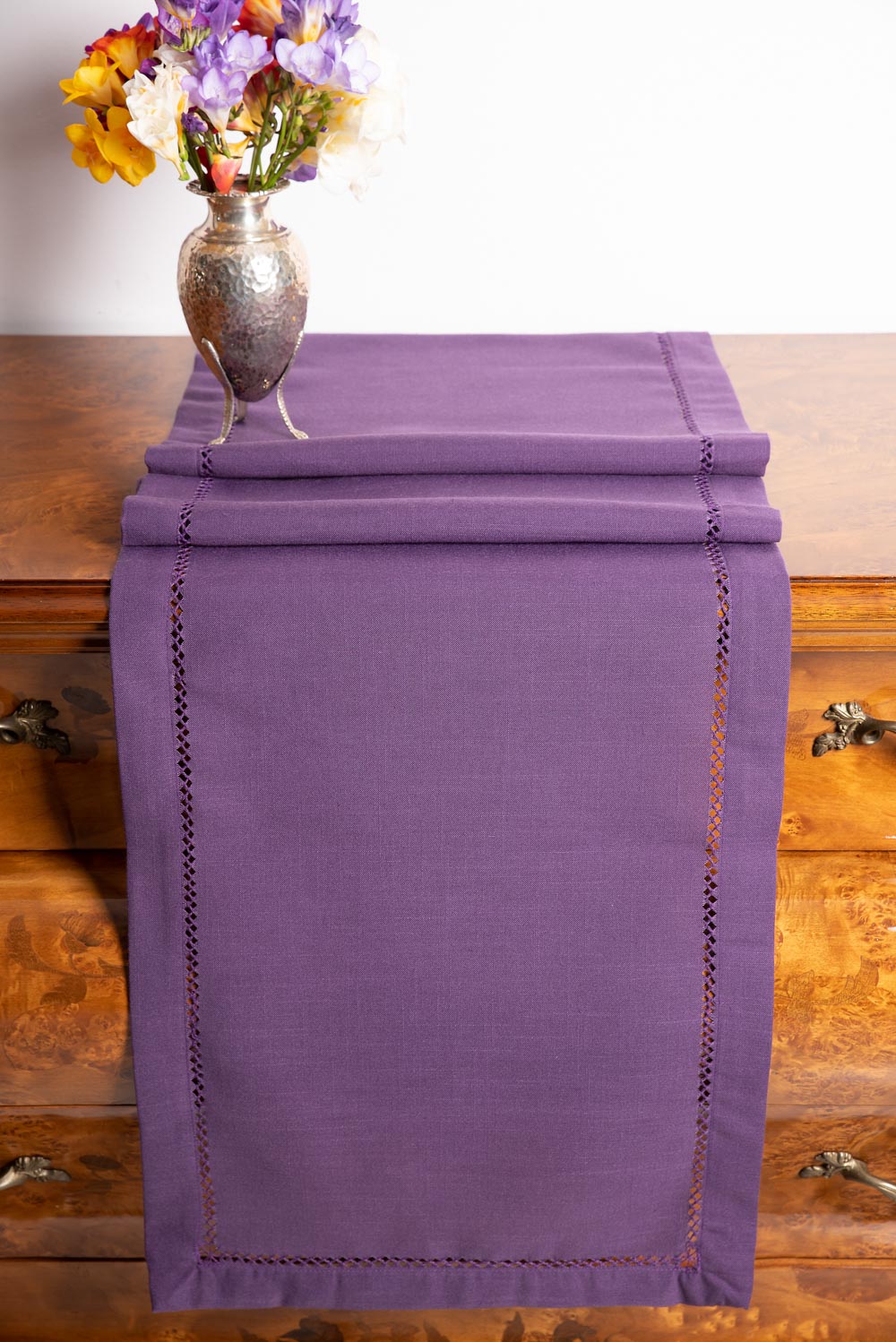 3096mov-5 τραπεζομάντηλα (160cm x 220cm) 3096 μωβ SilkFashion - Image 1