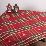 χριστουγεννιάτικο τραπεζομάντηλο (180cm x 180cm) 3190 κερί SilkFashion