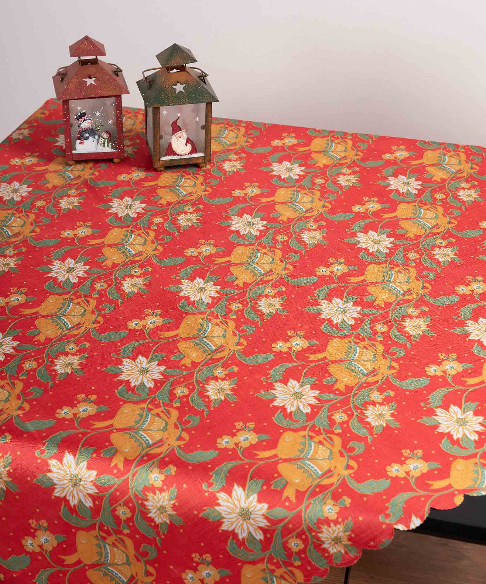 326kabaneskokkino-1 χριστουγεννιάτικο καρέ (90cm x 90cm) 326 κόκκινες καμπάνες SilkFashion - Image 1