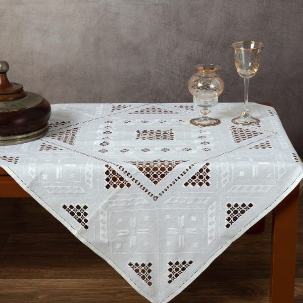 Χειροποίητο λευκαδίτικο καρέ 342-1 (90cm x 90cm) SilkFashion