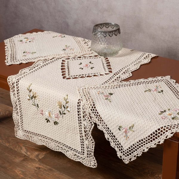 Σετ τριών τεμαχίων ροκοκό (45cm x 110cm + 2x40cm x 40cm) 3509 SilkFashion