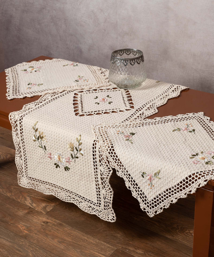 3509d Σετ τριών τεμαχίων ροκοκό (45cm x 110cm + 2x40cm x 40cm) 3509 SilkFashion - Image 1